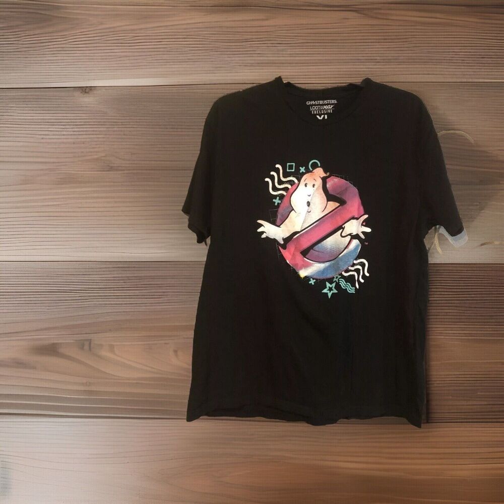 Ghostbusters Lootcrate Exclusive XL T-Shirt Slimer No-Ghost Logo Tee Pink Logo
